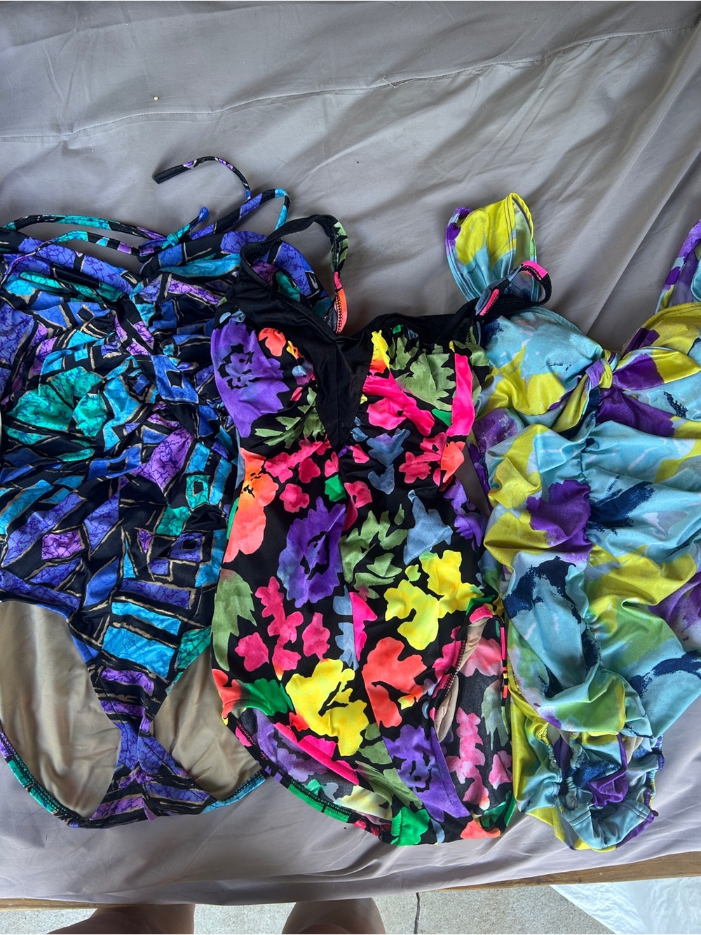Vintage floral one piece swimsuit bundle large xl